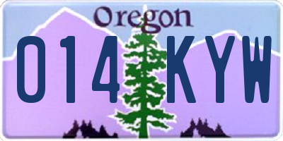 OR license plate 014KYW