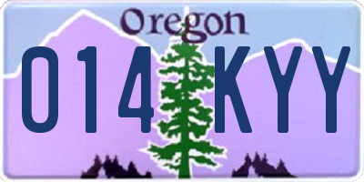 OR license plate 014KYY