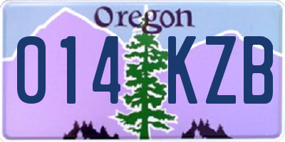 OR license plate 014KZB