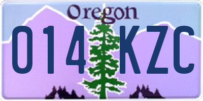 OR license plate 014KZC