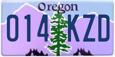 OR license plate 014KZD