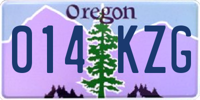 OR license plate 014KZG