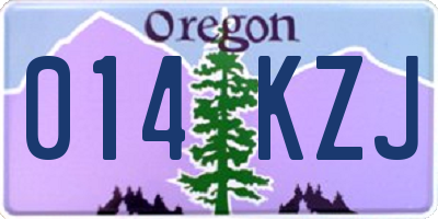OR license plate 014KZJ