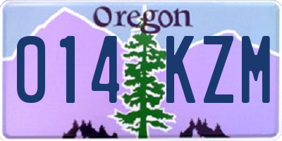 OR license plate 014KZM