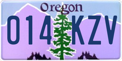 OR license plate 014KZV