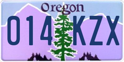 OR license plate 014KZX