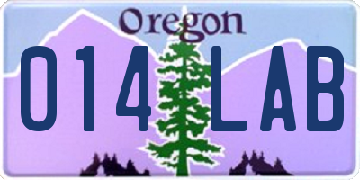 OR license plate 014LAB