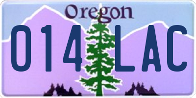 OR license plate 014LAC