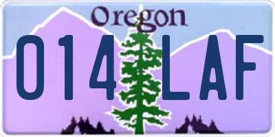 OR license plate 014LAF