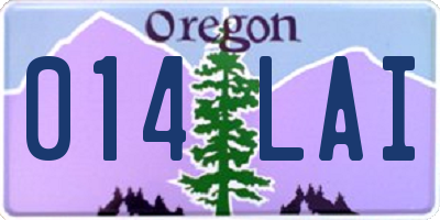 OR license plate 014LAI