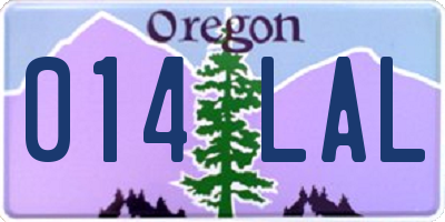 OR license plate 014LAL