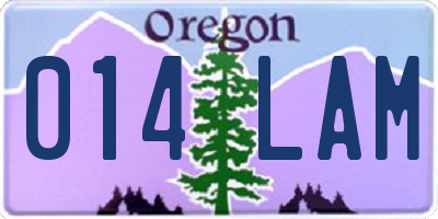 OR license plate 014LAM