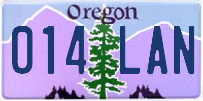 OR license plate 014LAN
