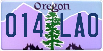 OR license plate 014LAO