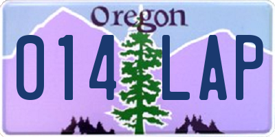 OR license plate 014LAP