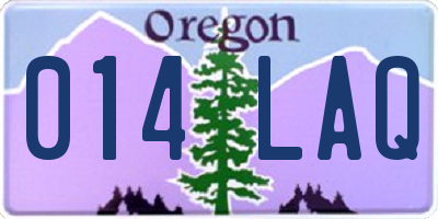 OR license plate 014LAQ