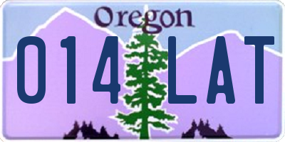 OR license plate 014LAT