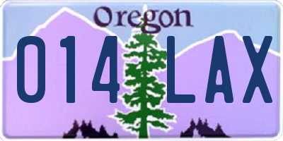 OR license plate 014LAX