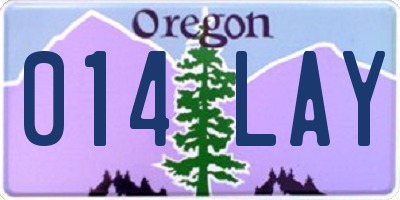 OR license plate 014LAY