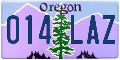 OR license plate 014LAZ
