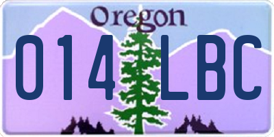 OR license plate 014LBC