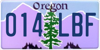 OR license plate 014LBF