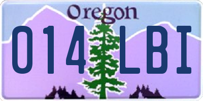 OR license plate 014LBI