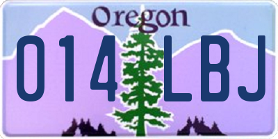 OR license plate 014LBJ