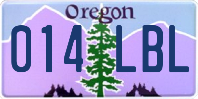 OR license plate 014LBL