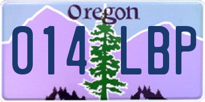 OR license plate 014LBP