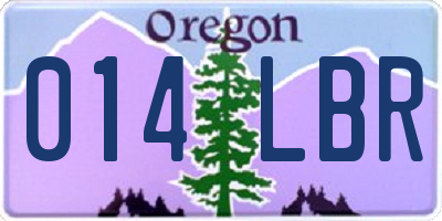 OR license plate 014LBR