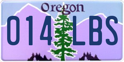 OR license plate 014LBS