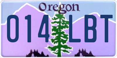 OR license plate 014LBT