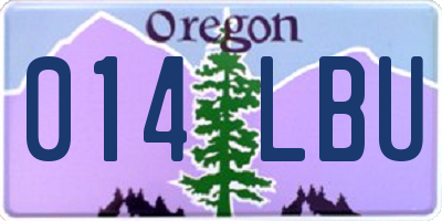 OR license plate 014LBU