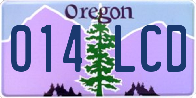 OR license plate 014LCD