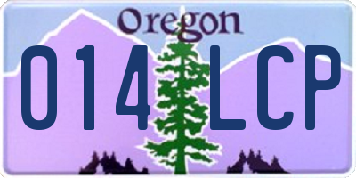 OR license plate 014LCP