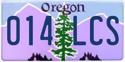 OR license plate 014LCS