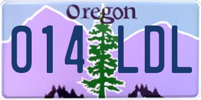 OR license plate 014LDL
