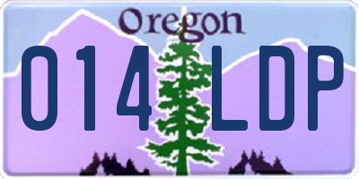 OR license plate 014LDP