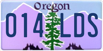 OR license plate 014LDS