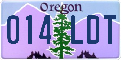 OR license plate 014LDT
