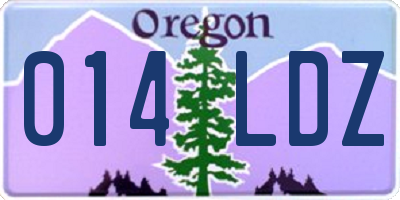 OR license plate 014LDZ