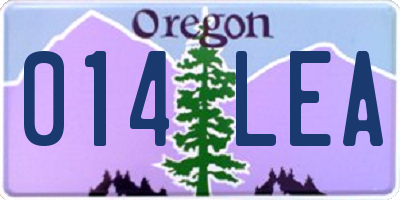 OR license plate 014LEA