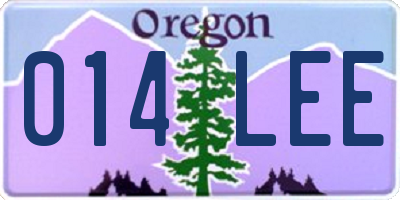 OR license plate 014LEE
