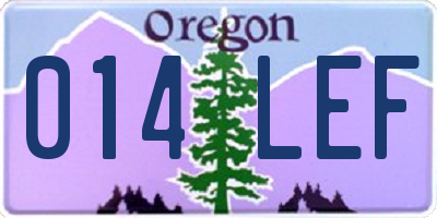 OR license plate 014LEF