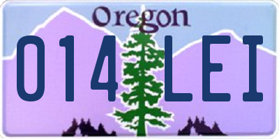 OR license plate 014LEI