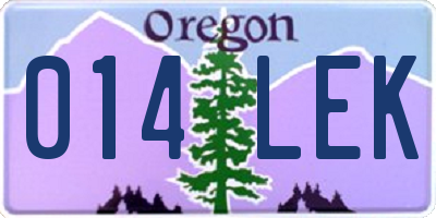 OR license plate 014LEK
