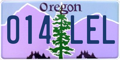 OR license plate 014LEL