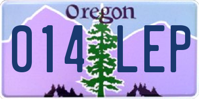 OR license plate 014LEP