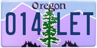 OR license plate 014LET